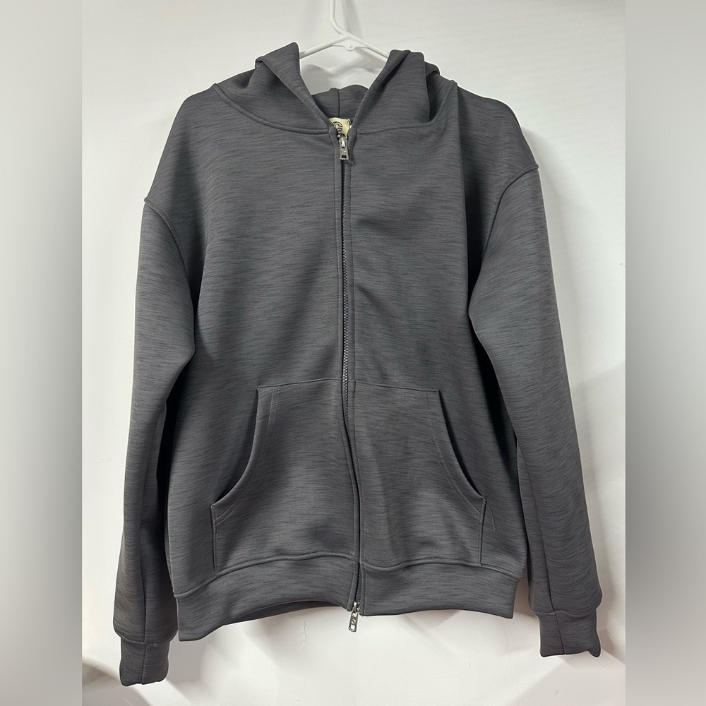 NWT CONCEPTS CNCPTS Full Zip Hoodie Mens Melange Neoprene Heavyweight Grey Sz M